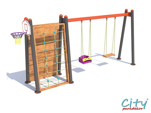 18-50982-Ahşap Tırmanmalı Park Salıncak (Potalı)